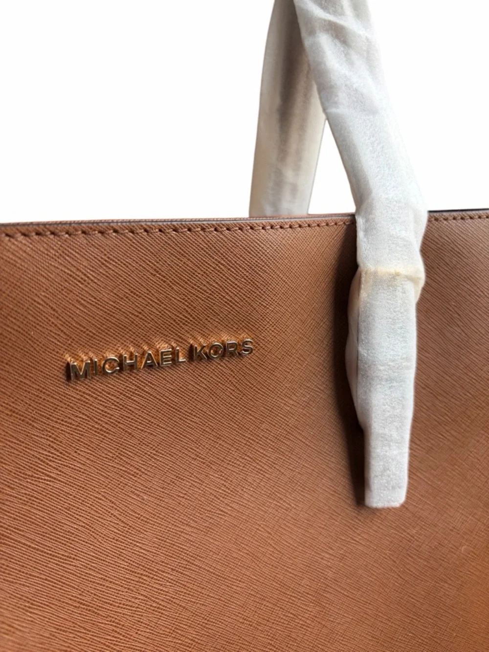 Michael Kors Jet Set Travel Medium Top Zip Tote Brown Gold MK Shoulder Bag NWT